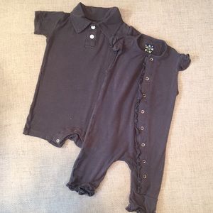 Twin boy girl rompers